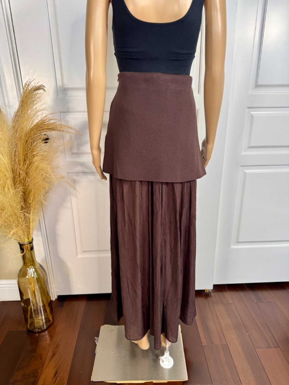 LINE & DOT ESPRESSO RHONE MIX-MEDIA MAXI SKIRT SIZE MEDIUM - NEW WITH TAG - Picture 9 of 17